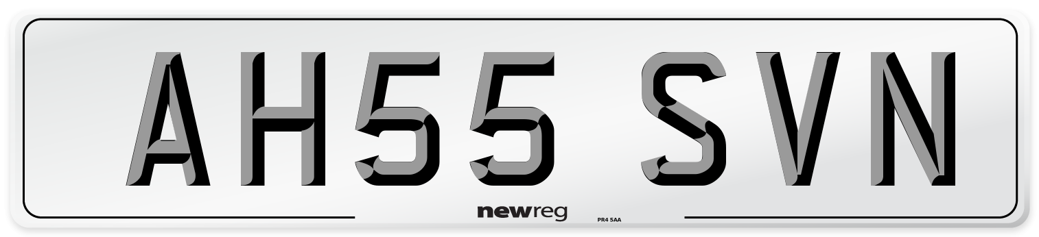 AH55 SVN Number Plate from New Reg